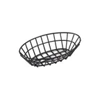 image of GET 4-34412 Clipper Mill Grid Basket – Oval, 9-3/4" x 6-1/4" x 2-1/4", Iron Polyethylene Coated, Black