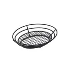 image of GET 4-38814 Clipper Mill Basket Oval, 11" × 8" × 2-1/4", Raised Grid Base, Iron Powder-Coated Black