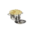 image of GET 4-80555 Mini Bistro Pot 14 Oz 4-7/16" Dia x 2-1/2" H 6-1/2" L Stainless Steel Stew Pot