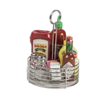 image of GET 4-81850 Stainless Steel Caddy, 7-1/2" Dia. x 9-1/2"H, Round, Silver, Single Compartment
