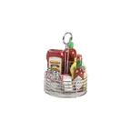 image of GET 4-81866 Round Stainless Steel Condiment Caddy, 8-1/2" Dia. x 12" H, Silver Finish