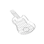 image of GET 4-81929 Clipper Mill Guitar Basket 16" X 8-1/2" X 1-1/2" Stainless Steel Free Form 3" Cup Holder