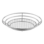 image of GET 4-83814 Clipper Mill Wire Basket – 11" Round Stainless Steel Food Display Basket with Grid Base