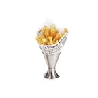 image of GET 4-87888 Clipper Mill Fry Cone Basket, 3-1/4" Dia. x 4-1/4" H, Stainless Steel Brushed
