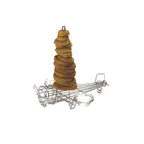 image of GET 4-882808 Onion Ring Airplane Tower, 12" x 11" x 12-1/2", Stainless Steel, 2 Cup Holders