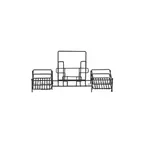 image of GET 4-931852 Clipper Mill Condiment Caddy, 15" x 4-1/2" x 6-3/4", 3-Compartment, Iron Powder Coated, Black