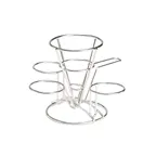image of GET 4-96283 Stainless Steel Fry Cone Basket, 4-1/4" Dia. x 6"H with Handle and 3 Cup Holders