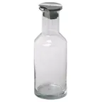image of GET 8158061 Frilich Carafe, 1.3 Qt (1.2 L) 3‑9/10" Dia x 10‑4/5" H, 35‑59 oz, Clear Glass Steel Lid