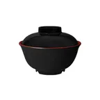 image of GET B-123-F Fuji™ Bowl, 12 oz ½ qt 4‑3/4" Dia × 2‑1/4" H, Round Red/Black Melamine Lid, - 1 Dozen