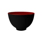 image of GET B-124-F Fuji™ Bowl - 1.2 Qt 6" Dia × 4" H, Red/Black Melamine, Dishwasher Safe, NSF - 1 Dozen