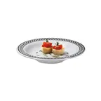 image of GET B-139-X Bowl, 13 oz, 9‑¼" Dia x 1‑¼" H, White/Black Checkerboard Rim, Melamine - 1 Dozen