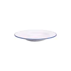 image of GET B-220-W/CB Bowl, 11" X 1-1/4", 28‑32 Oz, White With Cobalt Blue Trim, Melamine, Safe - 1 Dozen