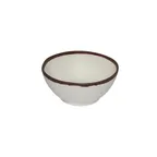 image of GET B-302-CRM - 20 oz Salad Bowl, 6‑1/4" Dia × 2‑1/4" H, Round Beige Melamine Brown Trim - Dozen
