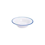 image of GET B-50-W/CB Settlement Bistro Side Bowl, 5" Diameter, 4.5 oz, White/Blue Trim, Melamine - Dozen