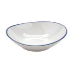 image of GET B-60-W/CB Bistro™ Enamelware Bowl, 6 Oz, 5‑3/4" diameter, White with Blue Trim, Melamine, 1 Dozen