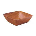 image of GET B-SQ-9-M Arbor Wood Bowl, 3 Qt 4 Qt Rim Full, 9-1/4" x 9-1/4" x 4" PS Mahogany Brown - 1 Dozen