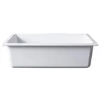 image of GET B13125-W Elite Global Food Pan, 1/3 Size, 12-3/4" x 6-7/8" x 3-3/4" H, White Melamine, BPA‑Free