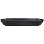 image of GET B247200-SLVB Elite Bowl, 97 Oz., 20-1/8"L x 5-7/8"W x 3"H, Oval, Melamine, Black Silver Rim