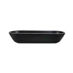 image of GET B248152-SLVB Bowl, 70 Oz., 15-1/8"L x 5-7/8"W x 3"H, Oval Melamine, Black with Silver Rim