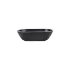 image of GET B249102-SLVB Elite Bowl, 45 Oz., 10-1/8"L x 5-7/8"W x 3"H, Oval Melamine, Black with Silver Rim