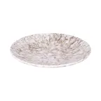 image of GET B379825-BRM Hermosa Plate, 8-1/4" Dia. x 1-1/4" H, Brown Marble, Melamine, Dishwasher Safe