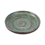 image of GET B395099-SDG Round Coupe Plate, 9" Dia. x 1-1/2" H, Green Stardust Melamine