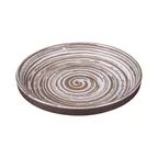 image of GET B395099-SDW Elite Global Solutions Round Coupe Plate 9" Dia. 1 1/2" H White Melamine Stardust