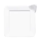 image of GET B475SQ-W Plate, 4-3/4" x 7/8"H Square, White Melamine, Wide Rim, NSF Certified, Scratch Resistant
