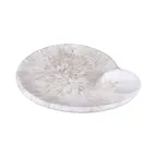 image of GET B598118-BRM Chip & Dip Plate, 10" Square, 2-Compartment, Melamine, Brown Marble, Dishwasher Safe