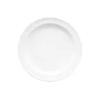 image of GET B612R-W Plate, 6-1/2" Dia. x 5/8"H, Round Narrow Rim, White Melamine, Stain‑Scratch Resistant