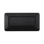 image of GET B815RC-B Plate, 15"L x 8"W x 1-1/2"H, Rectangular, Wide Rim, Melamine, Black