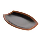 image of GET BAL101 Cheforward Balance Plate, 10"L x 7"W, Rectangular, Melamine, Black/Matte Terra Cotta
