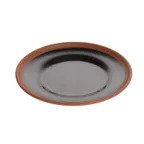 image of GET BAL106 Cheforward Balance Plate, 9" Dia., Round, Melamine, Shiny Black/Matte Terra Cotta