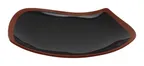 image of GET BAL110 Cheforward Leaf Platter, 10" Black & Matte Terra Cotta Melamine, Dishwasher Safe