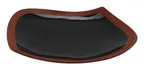 image of GET BAL112 Cheforward Balance Leaf Platter, 12" x 9-1/2", Melamine, Two-Tone Black/Matte Terra Cotta
