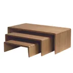 image of GET BAMRISERR12 Riser Set Natural Bamboo Rect. 12"x24"x8", 12"x18"x6" & 12"x12"x4" Wood Base - Set