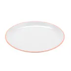image of GET BF-1050-GF Settlement Dinner Plate, 10-1/2" Round Melamine, White/Pink, Dishwasher Safe - Dozen