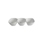 image of GET BS302CB Bugambilia Condiment Bowl, 3-Division, 20-1/4 oz, Aluminum, Cranberry, 15" x 5.3" x 3.1"