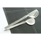 image of GET BSPD-20 Salad Tongs – 10-1/2" Comb-Shaped, One-Piece, 18/8 Stainless Steel, Pounded