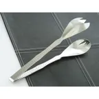 image of GET BSPD-23 Salad Tongs – 11" One‑Piece, 18/8 Stainless Steel, Pounded
