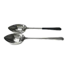 image of GET BSRIM-31 Portion Control Spoon, 4 Oz, 12", Solid Stainless Steel, Black Handle