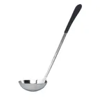 image of GET BSRIM-58-BK 4 oz Serving Ladle – 12-1/2" Length, Stainless Steel Mirror, Black PVC Handle