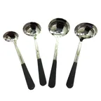 image of GET BSRIM-59-BK 12-1/2" Ladle, 6-8 oz, Stainless Steel, Mirror, PVC Handle, Dishwasher Safe