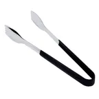 image of GET BSRIM-71-BK 12" Stainless Steel Tongs, Mirror, Black PVC Cool-Grip Handle Dishwasher Safe