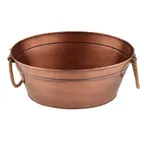 image of GET BT-1913-ACPR Tub, 4 Gal., 17-1/2" x 12-3/4", 7" Deep, Oval, Double-Wall Copper, Stainless Steel