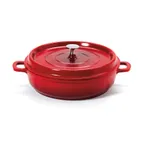 image of GET CA-005-R/BK/CC Heiss™ Braiser Pan, 3 Qt, 10‑1⁄4" Dia X 2‑7⁄8" H, Red, Aluminum Enamel, Induction