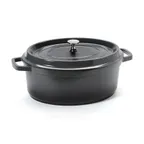 image of GET CA-007-GR/BK/CC Induction Dutch Oven, 6.5‑Qt (7‑Qt Rim) 12‑1/8"×9‑7/8" Cast Enamel, Gray/Black