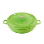 image of GET CA-008-G/BK Heiss™ Braiser Pan, 4‑5 Qt (12" x 2‑7") Green/Black Induction Ready 500°F Lid - Set