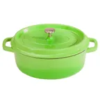 image of GET CA-009-G/BK Heiss™ Induction Dutch Oven, 3-1/2 Qt, Green Aluminum, 500°F, Dishwasher Safe - Set