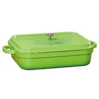 image of GET CA-010-G/BK/CC Heiss™ Induction Roaster, 5 Qt (5‑1⁄4 Qt) 12‑7⁄8" x 10‑7⁄8" Green Alum, 500F, Lid